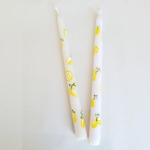 Hand painted taper sticks candle lights with‎ lemons